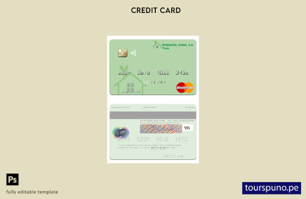 lista para imprimir plantilla de tarjeta mastercard de Togo Financial Bank