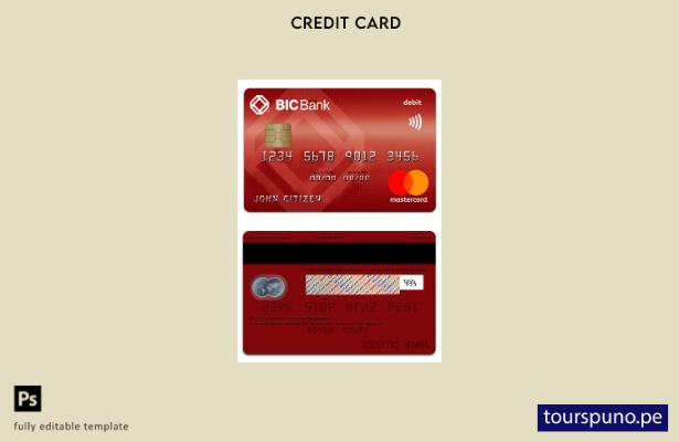 lista para imprimir plantilla de tarjeta mastercard de débito BICBank de Camboya