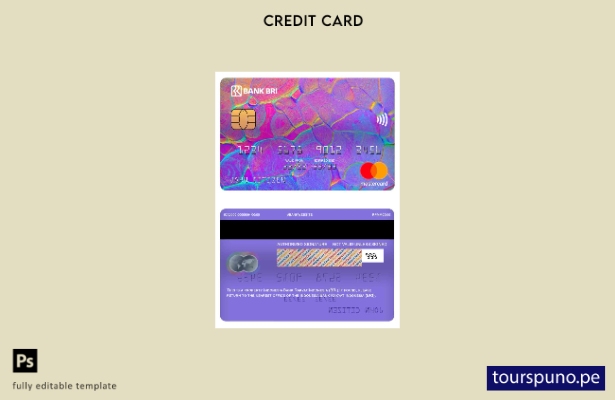 lista para imprimir plantilla de tarjeta mastercard del Banco de Indonesia Rakya