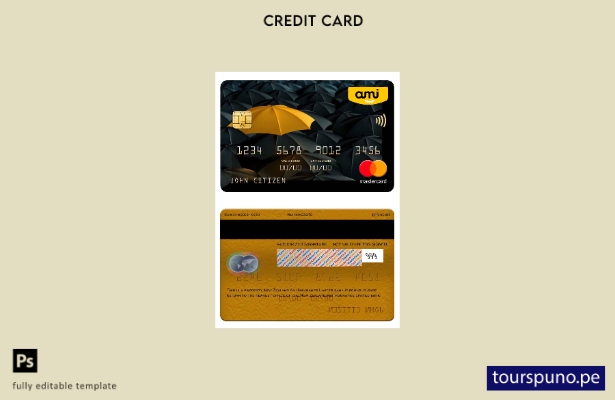 lista para imprimir plantilla de tarjeta mastercard del banco Ami Insurance Limi
