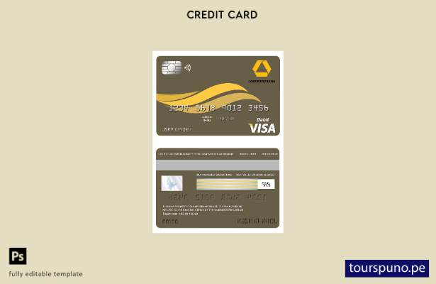 lista para imprimir plantilla de tarjeta visa Commerzbank de Belice