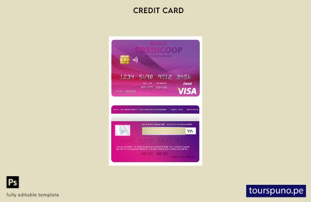 lista para imprimir plantilla de tarjeta visa Credicoop del banco argentino