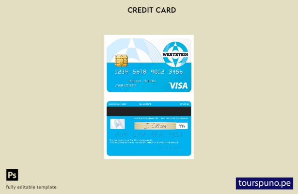 lista para imprimir plantilla de tarjeta visa del banco Weststein del Reino Unid