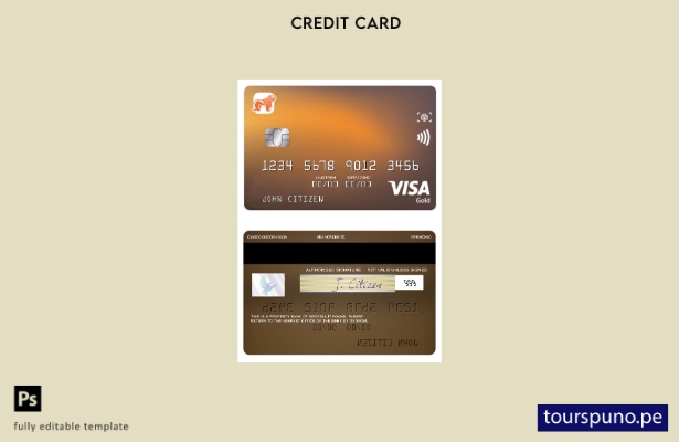 lista para imprimir plantilla de tarjeta visa dorada del Banco de Georgia de Geo