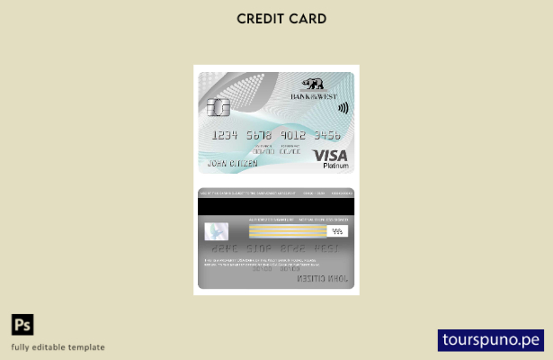 lista para imprimir plantilla de tarjeta visa platino del Banco de Cisjordania d