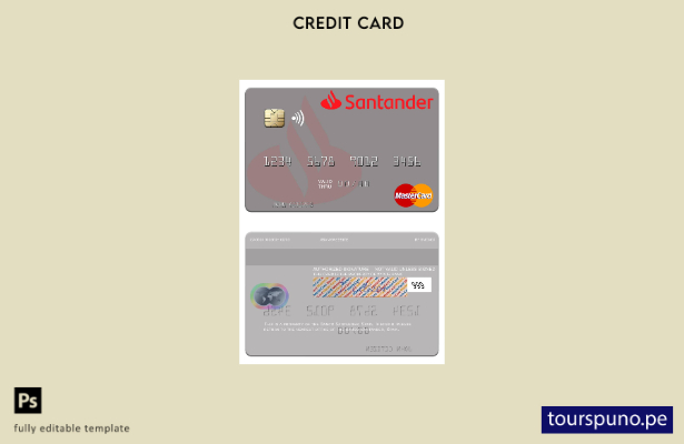 lista para imprimir plantilla mastercard España Banco Santander