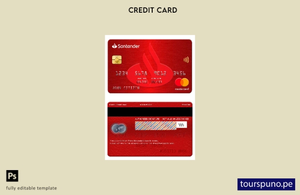 lista para imprimir plantilla mastercard del Banco Santander España