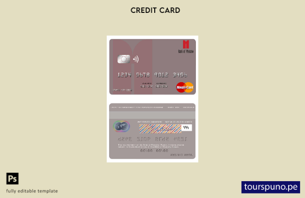 lista para imprimir plantilla mastercard del Banco de Moscú de Rusia