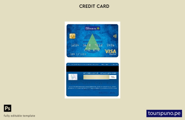 listo para imprimir Paraguay Banco Continental S.A.E.C.A. plantilla de tarjeta e