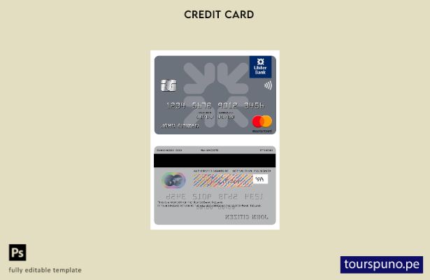 listo para imprimir plantilla de mastercard de Irlanda Ulster Bank Irlanda