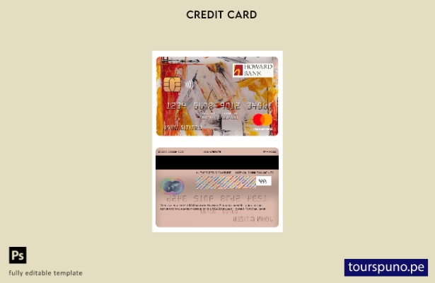 listo para imprimir plantilla de mastercard del banco personal Maryland Howard d