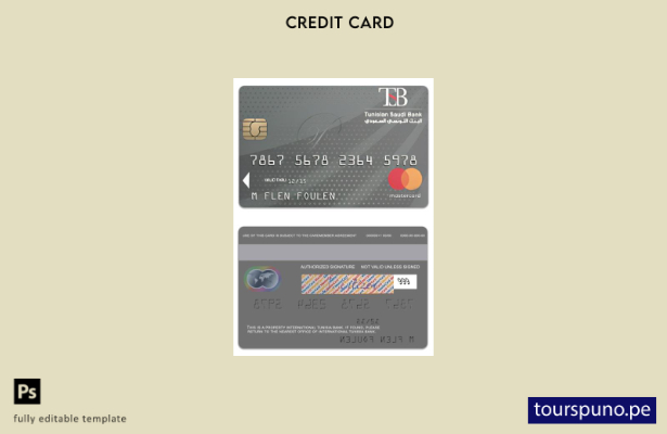 listo para imprimir plantilla de mastercard platino del Banco Internacional de T