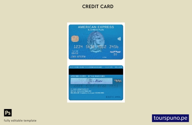listo para imprimir plantilla de tarjeta amex blue business plus del banco de ci