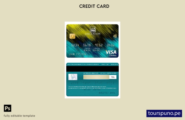 listo para imprimir plantilla de tarjeta clásica de visa bancaria San Marino Cas