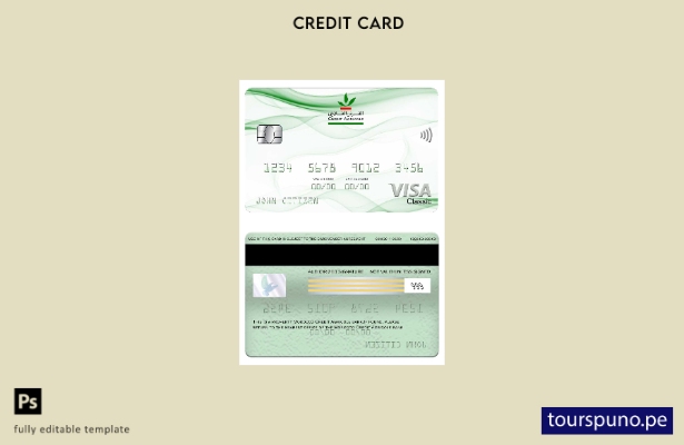 listo para imprimir plantilla de tarjeta clásica de visa bancaria de Credit Agri
