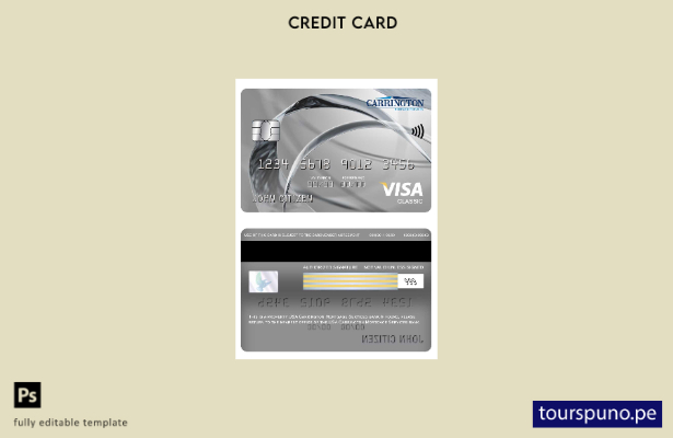 listo para imprimir plantilla de tarjeta clásica de visa bancaria de EE. UU. Car