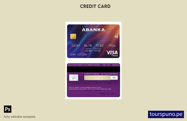 listo para imprimir plantilla de tarjeta clásica de visa bancaria de Eslovenia A