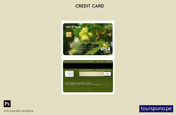 listo para imprimir plantilla de tarjeta clásica de visa de Rumania CEC Bank