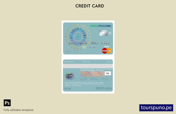 listo para imprimir plantilla de tarjeta de débito mastercard del banco Argent 1