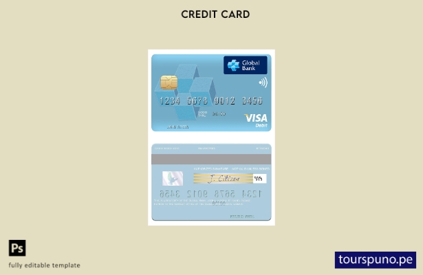 listo para imprimir plantilla de tarjeta de débito visa Liberia Global Bank Libe