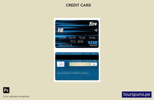 listo para imprimir plantilla de tarjeta de firma de visa de banco financiero de