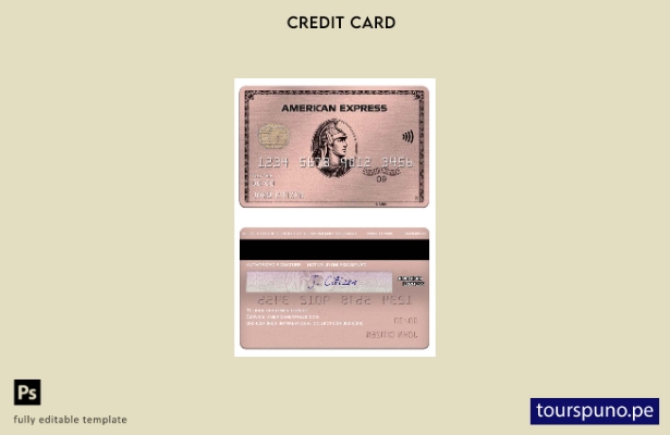 listo para imprimir plantilla de tarjeta de oro rosa amex del banco USA Missouri