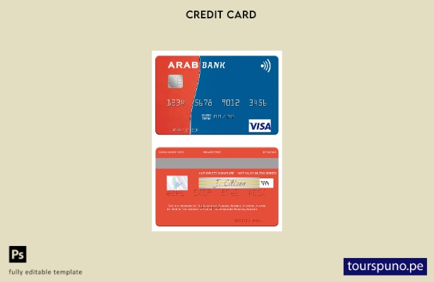 listo para imprimir plantilla de tarjeta de visa de Argelia del Banco Árabe de A