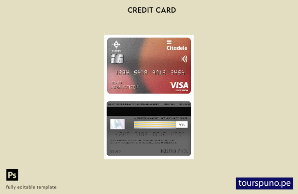 listo para imprimir plantilla de tarjeta electrónica de visa bancaria Estonia Ci
