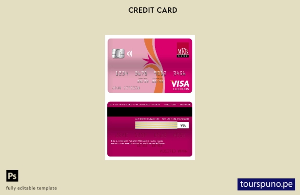 listo para imprimir plantilla de tarjeta electrónica visa bancaria MKB de Hungrí
