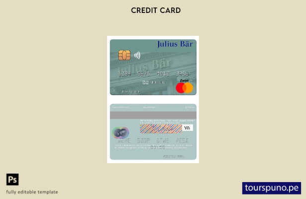 listo para imprimir plantilla de tarjeta mastercard de Suiza Julius Baer Group A