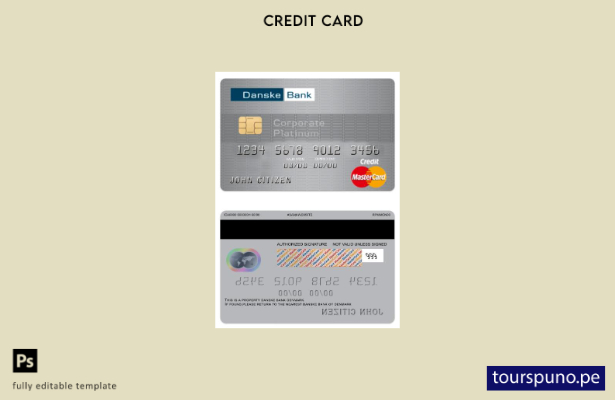listo para imprimir plantilla de tarjeta mastercard platino corporativa de crédi