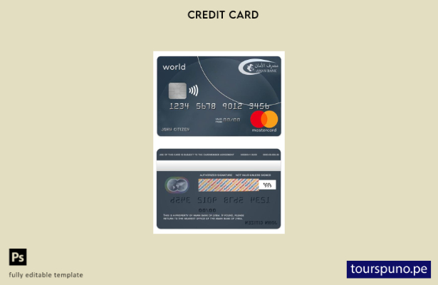 listo para imprimir plantilla de tarjeta mundial mastercard de Libia Aman Bank