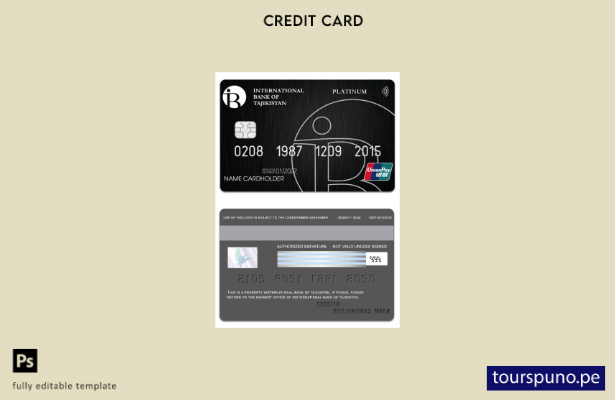 listo para imprimir plantilla de tarjeta platino UniPay del Banco Internacional