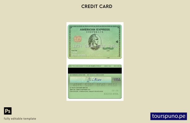listo para imprimir plantilla de tarjeta verde amex del banco Varo de California