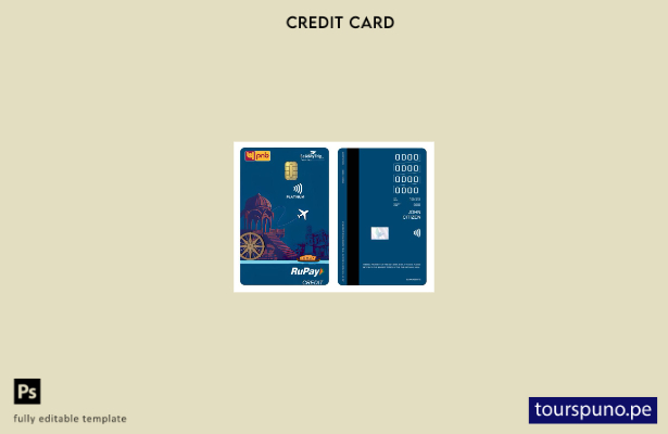 listo para imprimir plantilla de tarjeta vertical de crédito India PNB EMT Bank