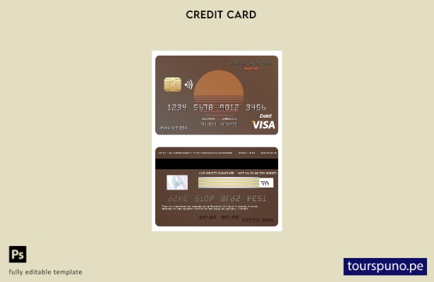 listo para imprimir plantilla de tarjeta visa bancaria Chipre Ancoria