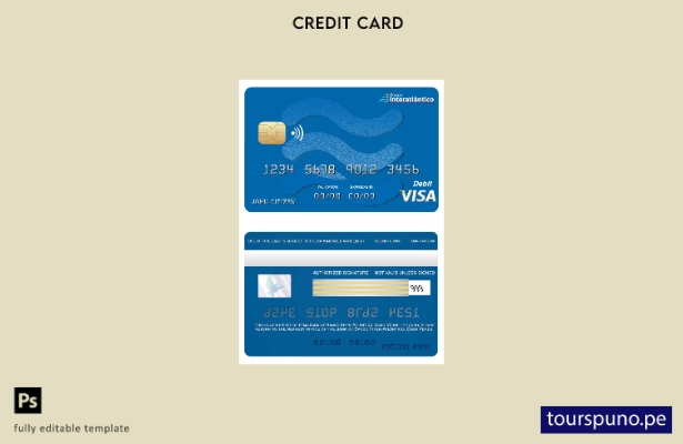 listo para imprimir plantilla de tarjeta visa bancaria de Cabo Verde Banco Inter