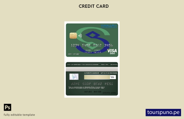 listo para imprimir plantilla de tarjeta visa del banco Minsheng de China