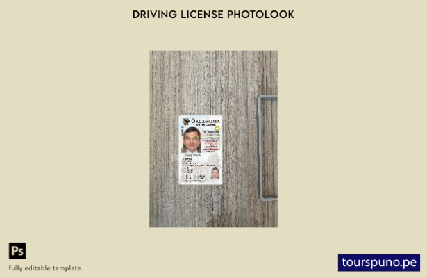 listo para imprimir EE. UU. Oklahoma con licencia de conducir presente plantilla