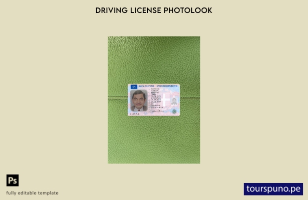 listo para imprimir licencia de conducir de Grecia presente plantilla frontal de