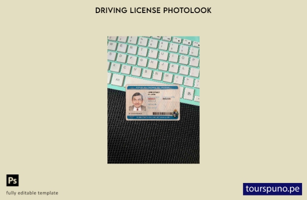 listo para imprimir plantilla FRONTAL de foto de licencia de conducir de Uruguay