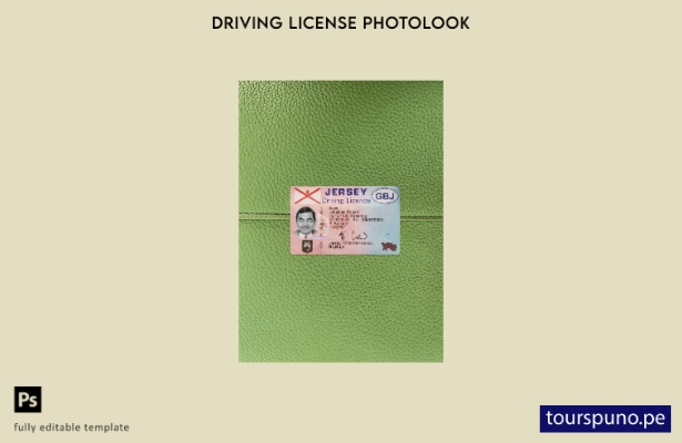 listo para imprimir plantilla frontal de aspecto fotográfico del permiso de c 30