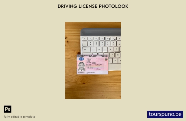listo para imprimir plantilla frontal de aspecto fotográfico del permiso de c 37