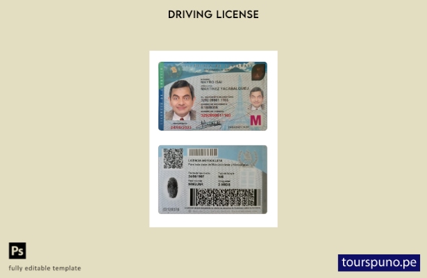 Plantilla actual de licencia de conducir de Guatemala lista para imprimir