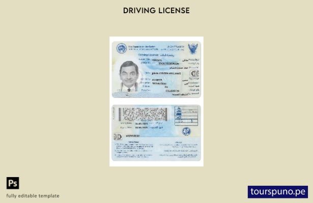 plantilla de conducción en Sudán lista para imprimir