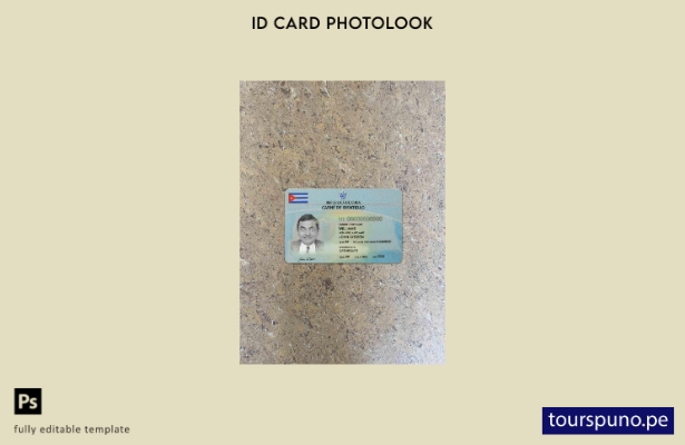 Plantilla FRONTAL lista para imprimir ID de Cuba
