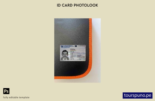 Plantilla FRONTAL lista para imprimir con aspecto fotográfico de identificació 8