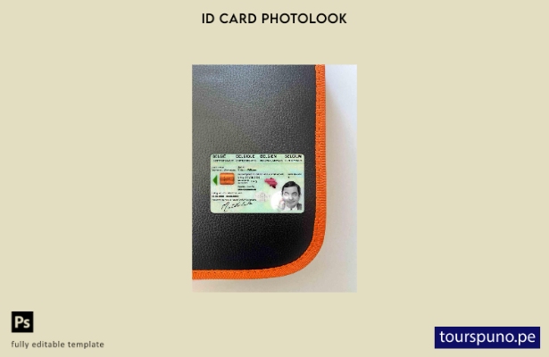 Plantilla FRONTAL lista para imprimir con foto de identificación de Bélgica