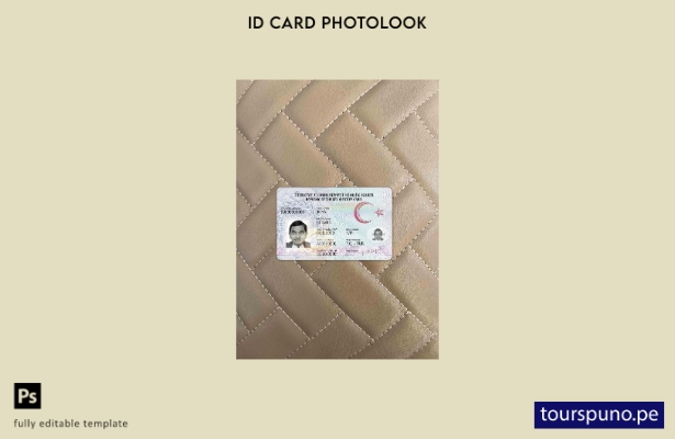 Plantilla FRONTAL lista para imprimir con foto de identificación de Turquía