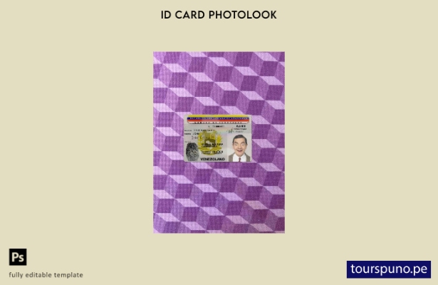 Plantilla FRONTAL lista para imprimir con foto de identificación de Venezuela